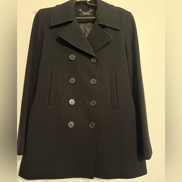 Identity Jackets & Blazers - VTG Identity Lord&Taylor Women 8 Navy Style Peacoat Black Wool Double Breasted
